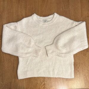 Z Supply Cream Knit Sweater XS Blouson Sleeves Cozy Soft Neutral